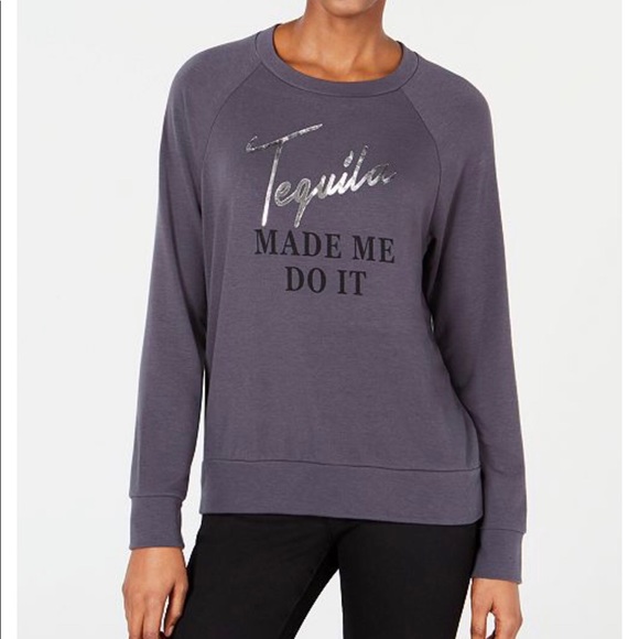 carbon Copy Tops - Tequila Metallic Graphic Sweatshirt